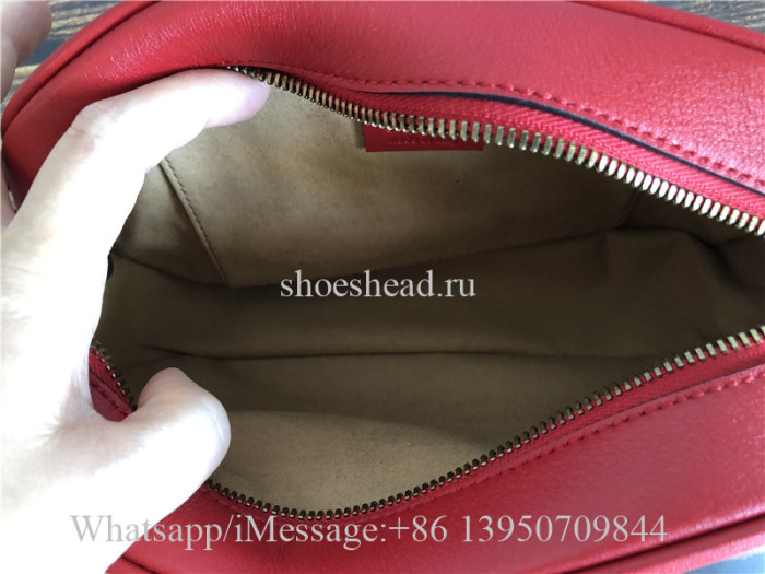 Original Gucci GG Marmont Mini Matelasse Camera Bag Hibiscus Red