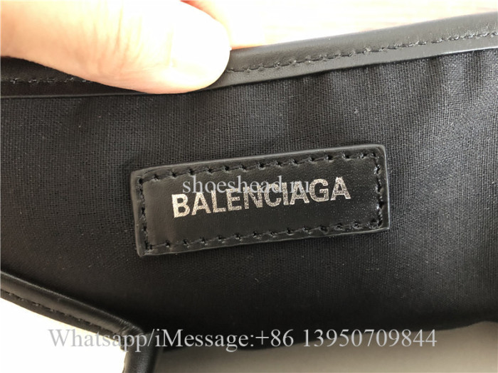 Original Balenciaga Cabas Small Leather-Trimmed Canvas Tote Bag