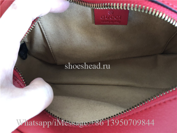 Original Gucci GG Marmont Mini Matelasse Camera Bag Hibiscus Red