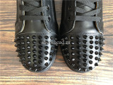 Christian Louboutin Spike Flat High Top Sneaker Black Leather