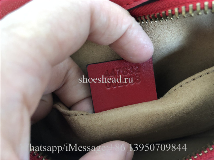 Original Gucci GG Marmont Mini Matelasse Camera Bag Hibiscus Red