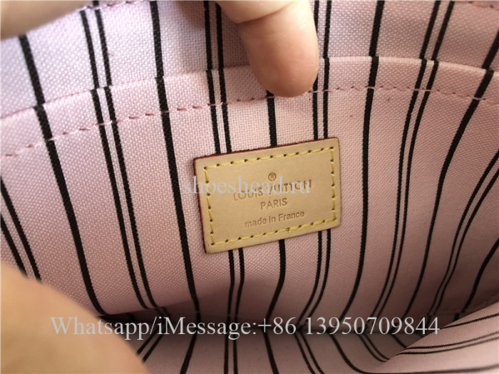 Original Louis Vuitton Monogram Rose Ballerine Neverfull MM Bag