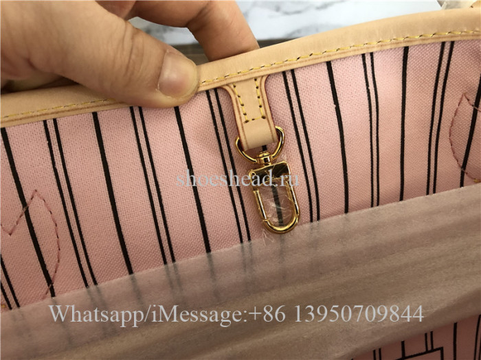 Original Louis Vuitton Monogram Rose Ballerine Neverfull MM Bag
