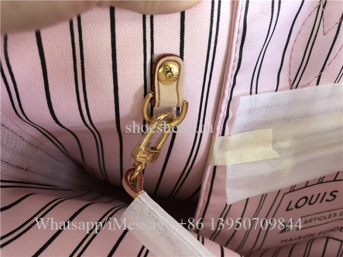 Original Louis Vuitton Monogram Rose Ballerine Neverfull MM Bag