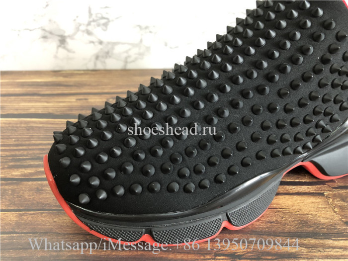 Christian Louboutin Spike Sock Donna Sneaker Black