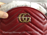 Original Gucci Red GG Marmont Mini Round Shoulder Bag