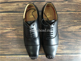 Christian Louboutin Greggo Flat Black Leather Oxford Shoes