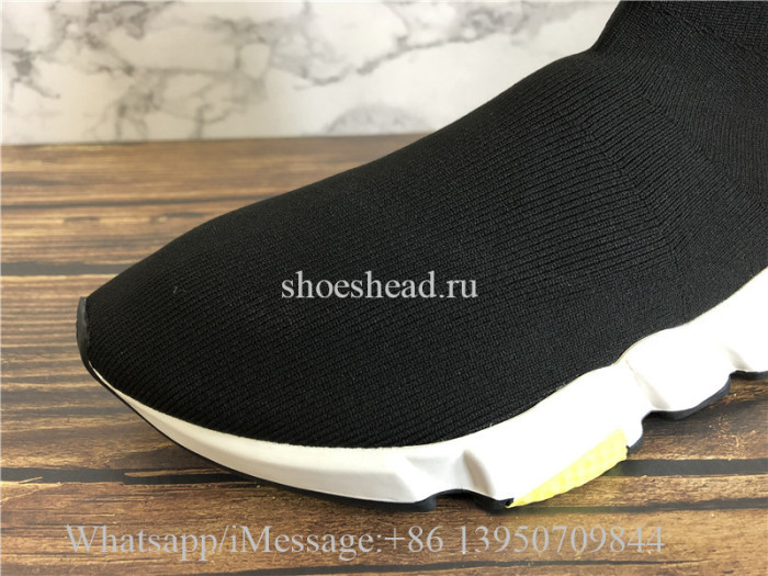 Balenciaga Stretch BB Logo Speed Trainer Black Yellow