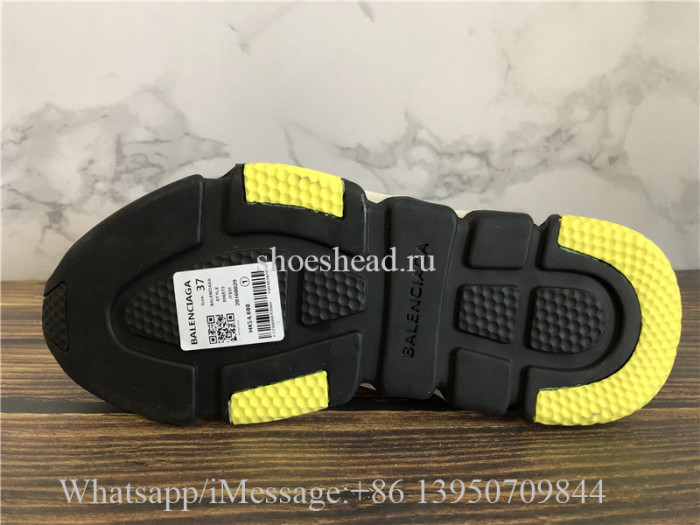 Balenciaga Stretch BB Logo Speed Trainer Black Yellow