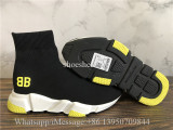 Balenciaga Stretch BB Logo Speed Trainer Black Yellow