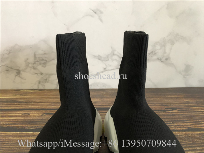 Balenciaga Stretch BB Logo Speed Trainer Black Yellow