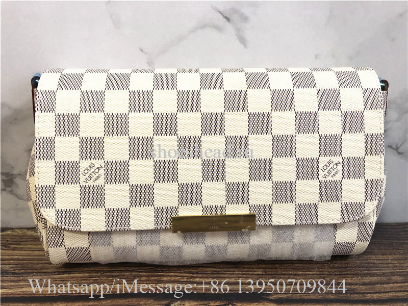 Original Louis Vuitton White Damier Canvas Shoulder Bag N41275 Favorite MM