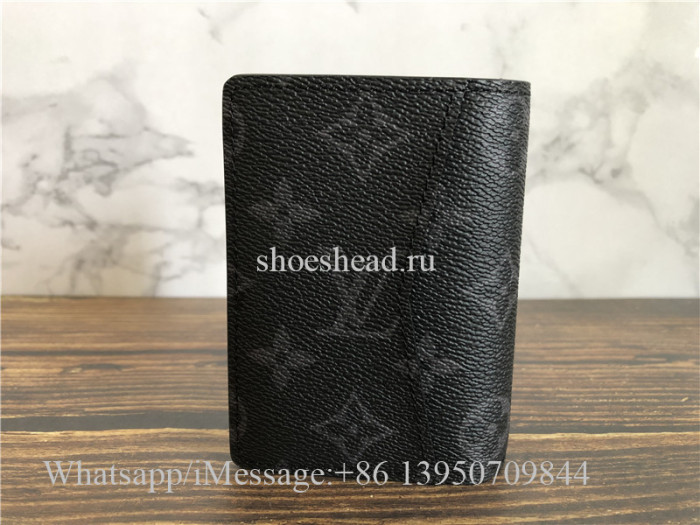 Original LV Pocket Organizer Monogram Eclipse Canvas Wallet