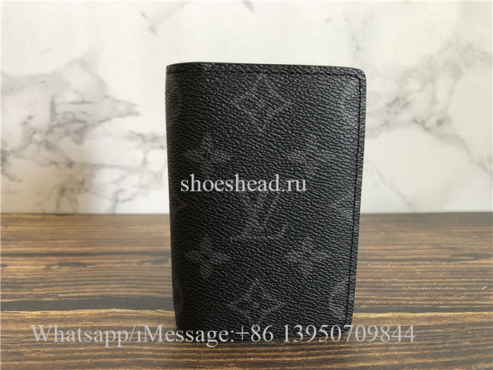 Original LV Pocket Organizer Monogram Eclipse Canvas Wallet
