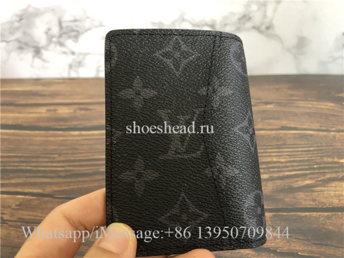 Original LV Pocket Organizer Monogram Eclipse Canvas Wallet