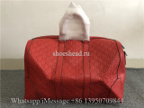 Gucci Signature Leather Duffle Luggage Travel Bag Red