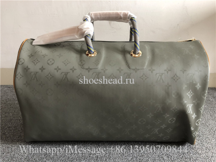 Original Louis Vuitton Keepall Bandouliere Monogram Titanium 50 Grey Duffle