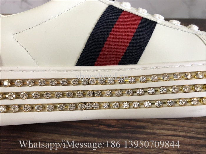 Super Quality Gucci Crystal-embellished Ace Sneakers