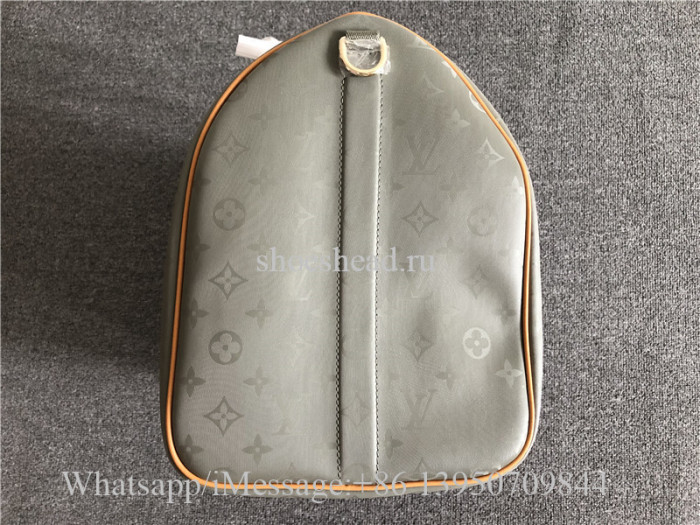 Original Louis Vuitton Keepall Bandouliere Monogram Titanium 50 Grey Duffle