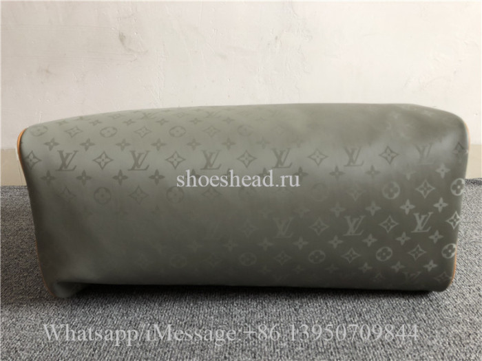 Original Louis Vuitton Keepall Bandouliere Monogram Titanium 50 Grey Duffle