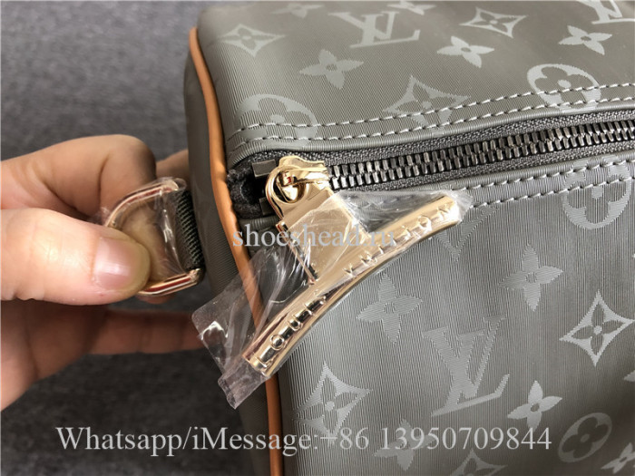 Original Louis Vuitton Keepall Bandouliere Monogram Titanium 50 Grey Duffle