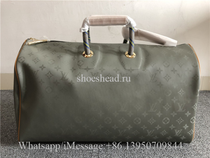Original Louis Vuitton Keepall Bandouliere Monogram Titanium 50 Grey Duffle