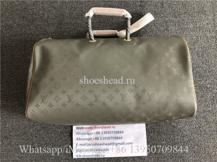 Original Louis Vuitton Keepall Bandouliere Monogram Titanium 50 Grey Duffle