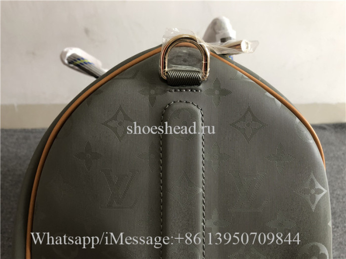 Original Louis Vuitton Keepall Bandouliere Monogram Titanium 50 Grey Duffle