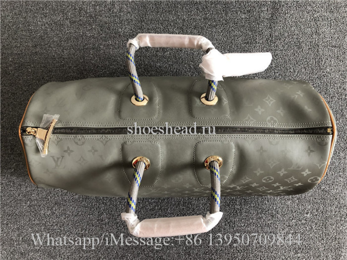 Original Louis Vuitton Keepall Bandouliere Monogram Titanium 50 Grey Duffle