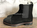 Christian Louboutin Spike High Boots Black Suede