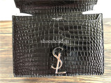 Original Quality Saint Laurent YSL Crocodile Embossed Black Patent Bag