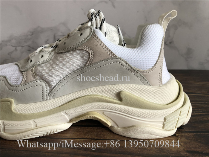 Newest Version Balenciaga Triple S Trainer White Cream