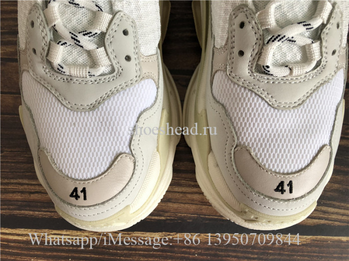 Newest Version Balenciaga Triple S Trainer White Cream