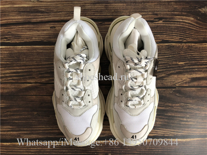 Newest Version Balenciaga Triple S Trainer White Cream