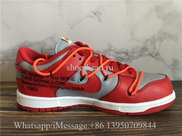 Off White x Nike Dunk Low University Red