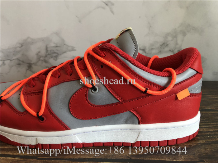 Off White x Nike Dunk Low University Red