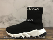 Balenciaga Logo Speed Sock Sneaker Black