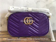 Original Gucci GG Marmont Mini Matelasse Camera Bag Hibiscus Purple