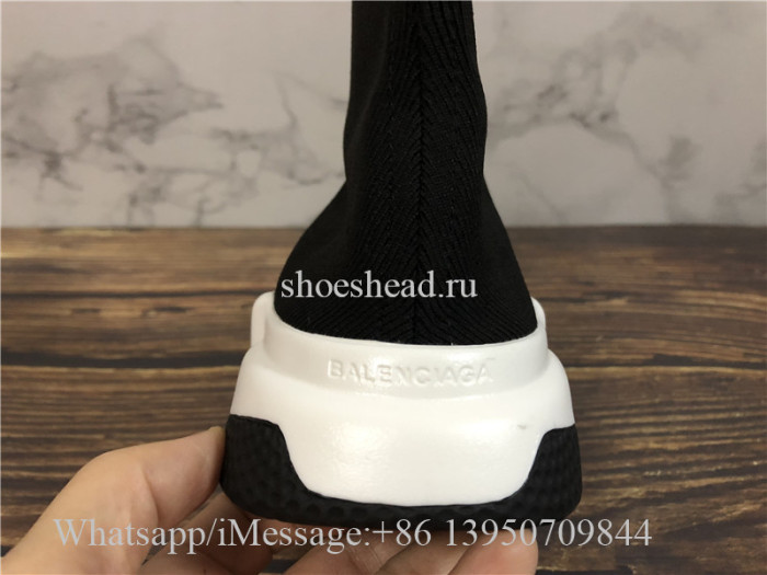 Balenciaga Logo Speed Sock Sneaker Black