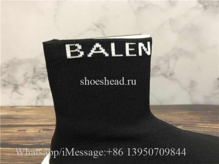 Balenciaga Logo Speed Sock Sneaker Black