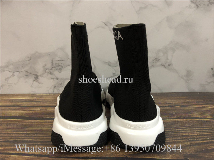 Balenciaga Logo Speed Sock Sneaker Black