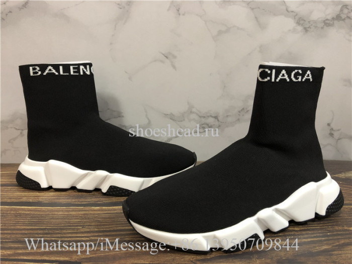 Balenciaga Logo Speed Sock Sneaker Black