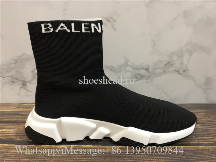 Balenciaga Logo Speed Sock Sneaker Black
