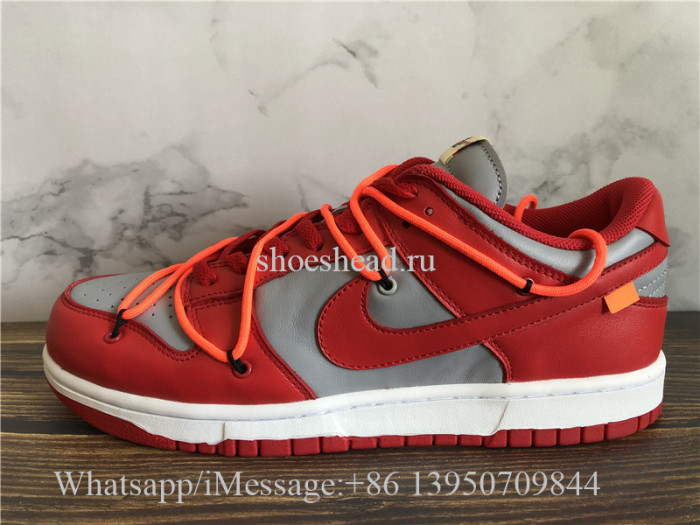 Off White x Nike Dunk Low University Red