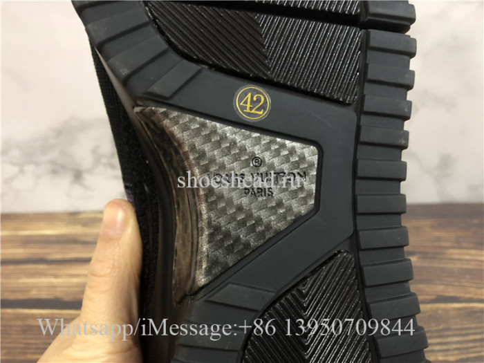 Louis Vuitton Flyknit Sneaker Black Purple LV V.N.R