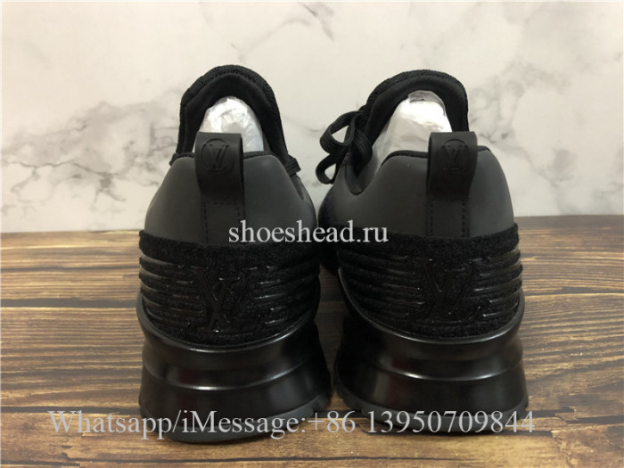 Louis Vuitton Flyknit Sneaker Black Purple LV V.N.R