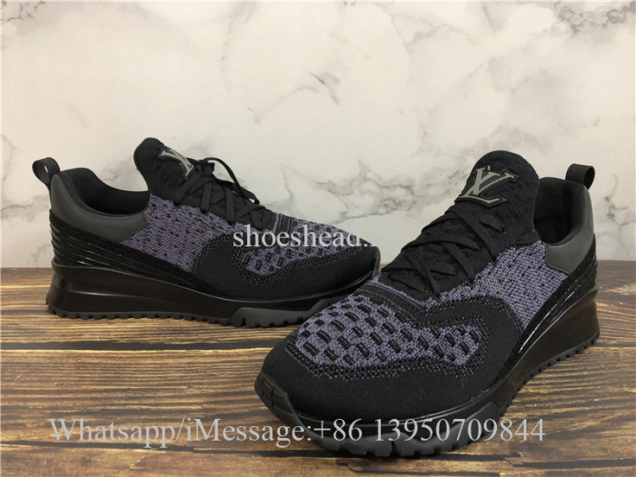 Louis Vuitton Flyknit Sneaker Black Purple LV V.N.R
