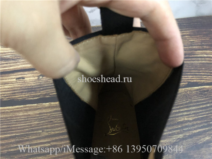 Christian Louboutin Spike High Boots Grey Suede