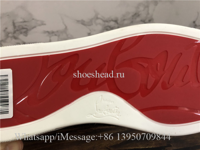 Christian Louboutin Red Louis Rhinestones High Top Sneaker