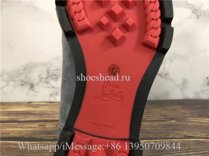 Christian Louboutin Spike High Boots Grey Suede